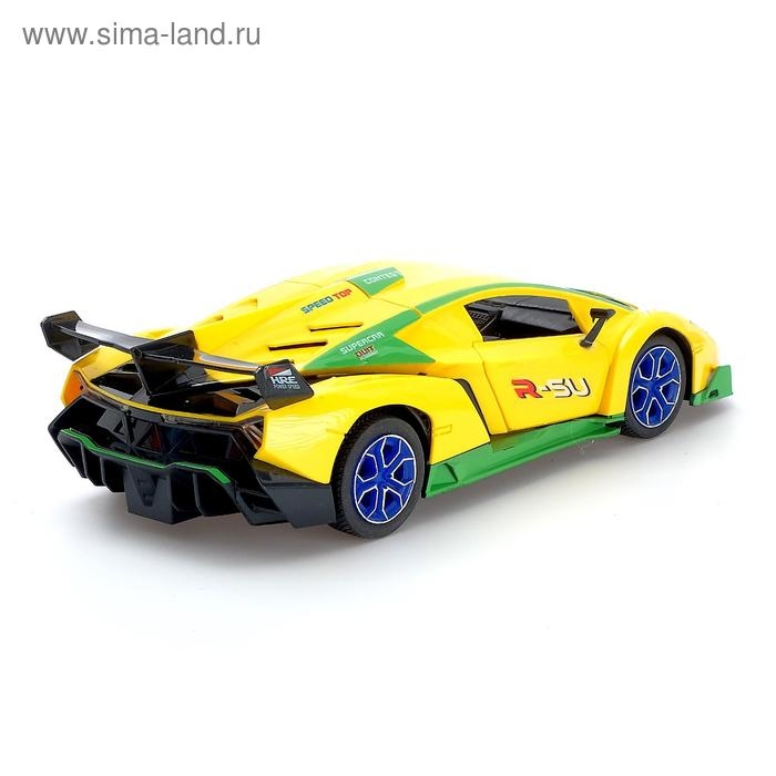 Машина радиоуправляемая &laquo;Суперкар&raquo;, работает от аккумулятора, световые эффекты, цвет жёлтый