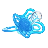 Соска - пустышка силиконовая классическая, от 6 мес.,с колпачком + держатель &laquo;Зайка&raquo;, цвет голубой