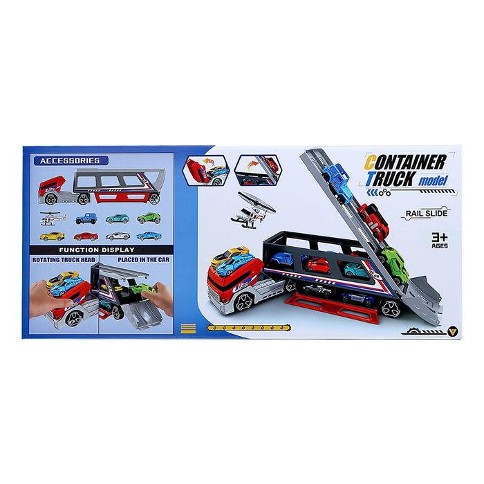 Грузовик «Трейлер» с 7 машинами и вертолетом Грузовик «Трейлер» с 7 машинами и вертолетом