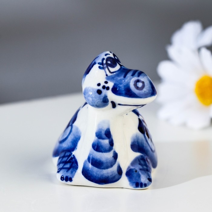 Сувенир &laquo;Черепаха с длинной шеей&raquo;, 6 см, гжель