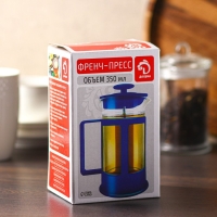 Чайник заварочный френч - пресс Доляна &laquo;Классика&raquo;, 350 мл, стекло, цвет коричневый