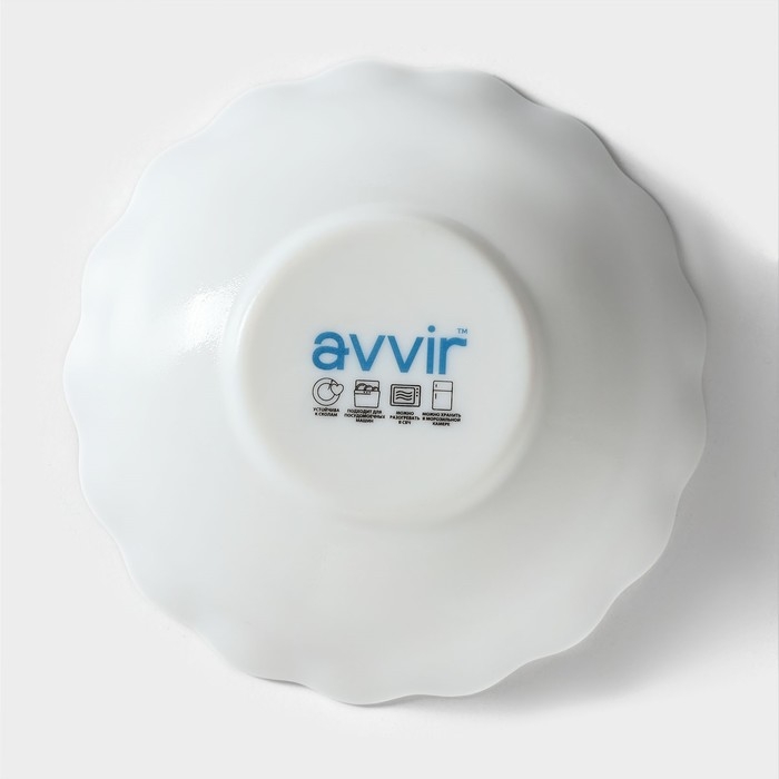 Набор салатников &laquo;Дива&raquo;, 15,5&times;5 см, 6 шт, стеклокерамика, цвет белый