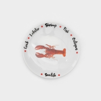 Набор фарфоровых тарелок для пиццы Sealife, 7 предметов, рисунок МИКС