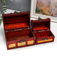 Шкатулка сундучок "Золотые цветы" набор 2 шт 7х6,5х11 см 9,5х14х9 см