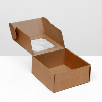 Коробка самосборная, с окном, крафт, 19 х 19 х 9 см, набор 5 шт.