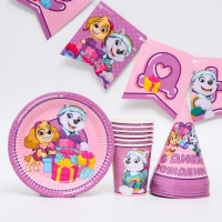 Набор бумажной посуды, на 6 персон "С днем рождения!", Щенячий патруль Набор бумажной посуды, на 6 персон "С днем рождения!", Щенячий патруль