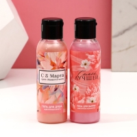 Подарочный набор косметики «Вдохновляй!», гель для душа 100 мл, пена для ванны 100, мочалка , ЧИСТОЕ СЧАСТЬЕ Подарочный набор косметики «Вдохновляй!», гель для душа 100 мл, пена для ванны 100, мочалка , ЧИСТОЕ СЧАСТЬЕ