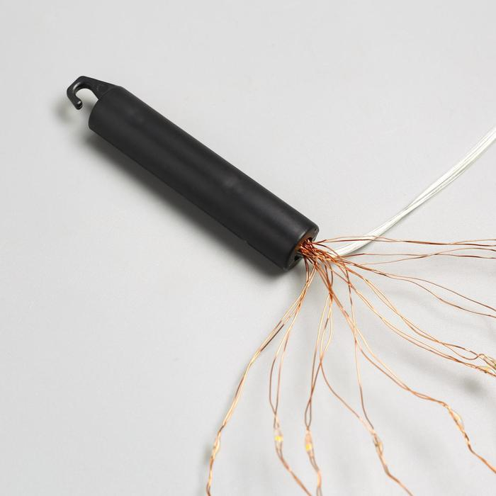 Гирлянда &laquo;Конский хвост&raquo; 8 нитей по 2 м, IP20, медная нить, 160 LED, свечение тёплое белое, USB