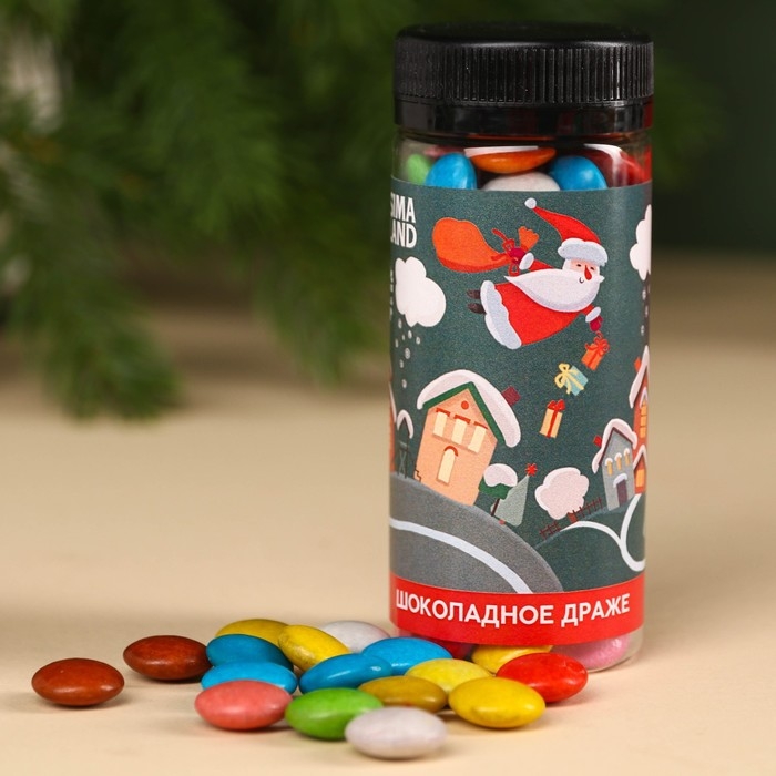 Гифтбокс &laquo;Новогодний подарок&raquo;, чай, драже, шоколад, термостакан, леденец