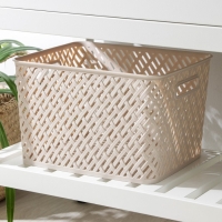 Корзина для хранения «Плетёнка», 35×29×22,5 см, цвет бежевый Корзина для хранения «Плетёнка», 35×29×22,5 см, цвет бежевый