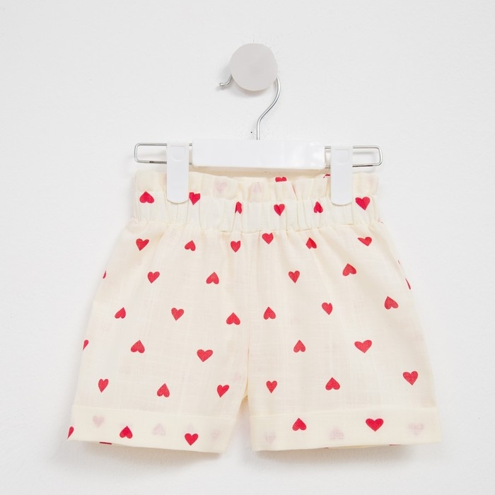 Шорты для девочки MINAKU: Cotton Collection цвет бежевый, рост 104 Шорты для девочки MINAKU: Cotton Collection цвет бежевый, рост 104