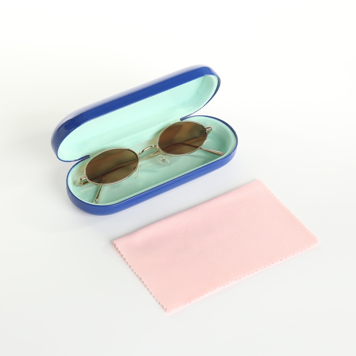 Футляр для очков на хлопушке, длина 16 см, цвет синий Футляр для очков на хлопушке, длина 16 см, цвет синий