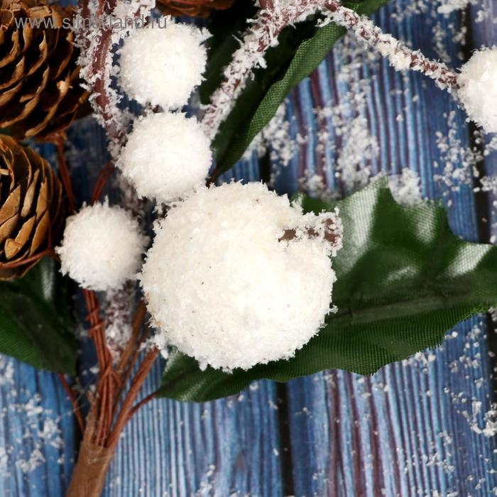 Декор Декор "Зимнее очарование" яблоки ягоды в белом шишки, 22 см