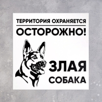 Табличка &laquo;ЗЛАЯ СОБАКА&raquo; 100&times;100, клейкая основа