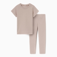 Комплект для девочки (майка и велосипедки) MINAKU, цвет бежевый, рост 104 см