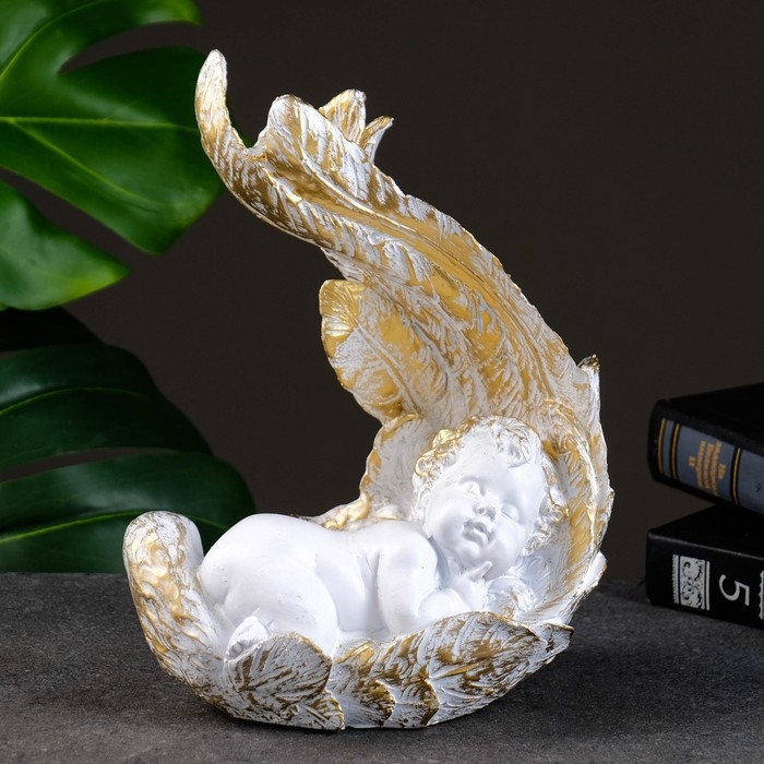 Подсвечник Подсвечник "Ангелочек спит на крыле" 23см