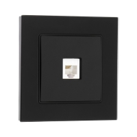 Розетка телефонная одноместная TOT Matte Glass, скрытая, стекло, черная Розетка телефонная одноместная TOT Matte Glass, скрытая, стекло, черная