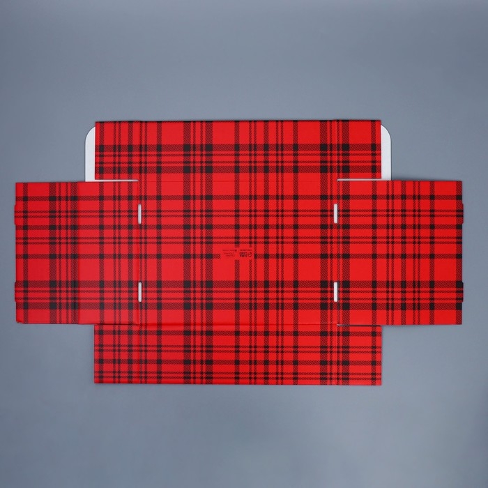 Коробка подарочная новогодняя складная &laquo;Клетка&raquo;, 30,7 х 22 х 9,5 см, Новый год