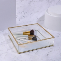 Органайзер для хранения «RIPPLES», стеклянный, с зеркальным дном, 1 секция, 20 × 20 × 5 см, цвет прозрачный/медный Органайзер для хранения «RIPPLES», стеклянный, с зеркальным дном, 1 секция, 20 × 20 × 5 см, цвет прозрачный/медный