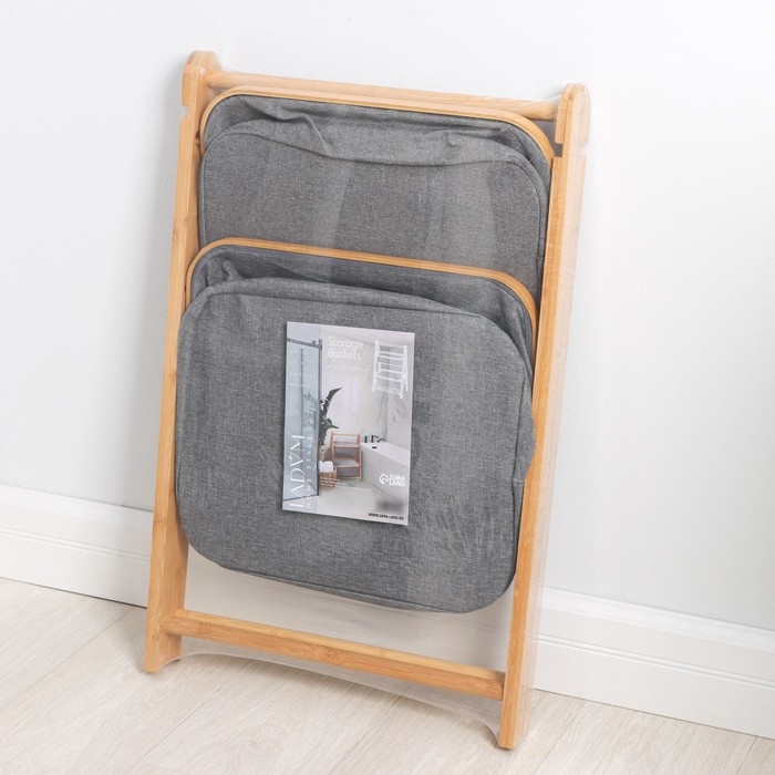 Полка - этажерка двухуровневая LaD&ograve;m, 44,5&times;33,5&times;68,5 см, цвет серый