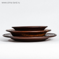 Набор тарелок из натурального кедра Mаgistrо, 3 шт, 27,5&times;3 см, 23,5&times;4 см, 19&times;4,5 см, цвет шоколадный