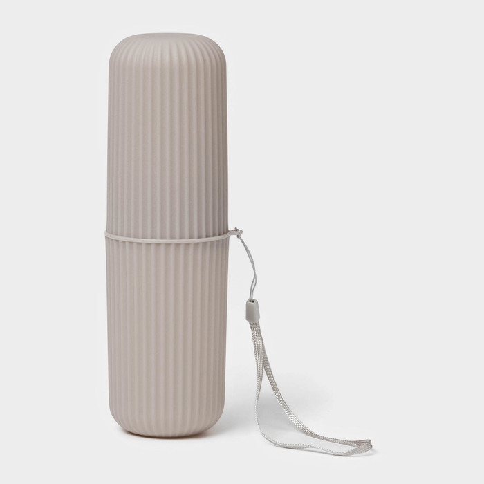 Футляр для зубной щётки и пасты &laquo;Ребрис&raquo;, 19&times;6,7&times;5,8 см, цвет бежевый