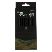 Карандаши угольные чёрные 10 штук в наборе Soft