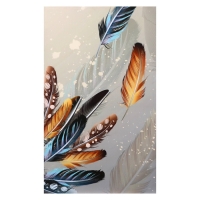 Картина "Радужные перья" 60*100 см