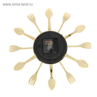 Часы настенные интерьерные, для кухни, "Вилки, ложки", бесшумные, d-12 см, 33 х 33 см Часы настенные интерьерные, для кухни, "Вилки, ложки", бесшумные, d-12 см, 33 х 33 см