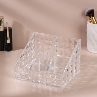 Органайзер для хранения, 7 секций, 14,7 &times; 10 &times; 12,3 см, в картонной коробке, цвет прозрачный