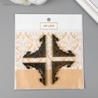 Уголок металл "Рельефный" бронза набор 4 шт 3,8х3,8 см Уголок металл "Рельефный" бронза набор 4 шт 3,8х3,8 см