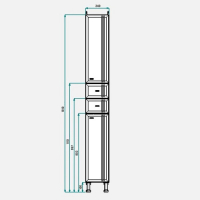Пенал для ванной комнаты "Тура" с двумя дверцами и ящиками, 24 х 30 х 181 см Пенал для ванной комнаты "Тура" с двумя дверцами и ящиками, 24 х 30 х 181 см