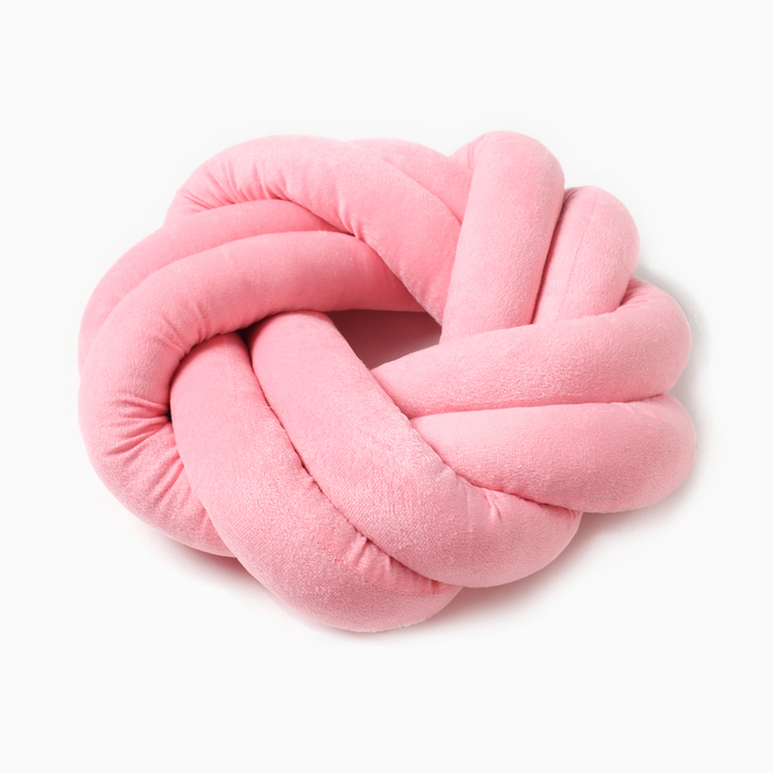 Подушка-узел «Этель», d=33см, цвет розовый, велюр Подушка-узел «Этель», d=33см, цвет розовый, велюр