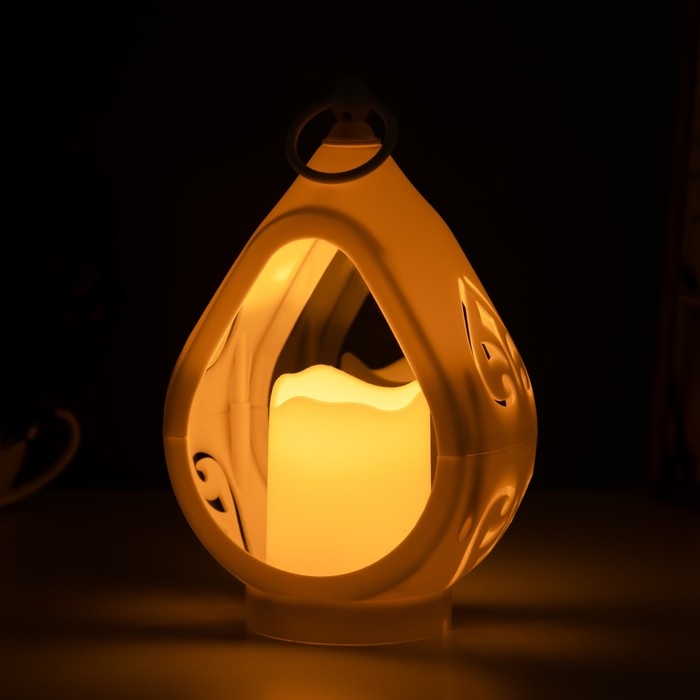 Ночник Ночник "Фонарь средний" LED от батареек 3хААА белый 15х8,5х22 см