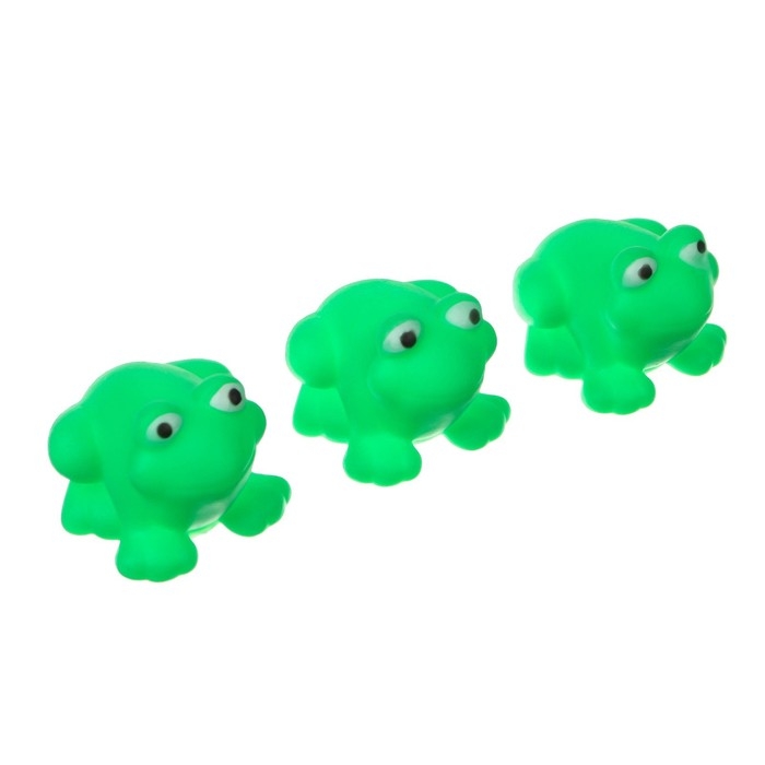 Набор резиновых игрушек для ванны &laquo;Мыльница: Лягушка&raquo;, 14,5 см, с пищалкой, 4 шт, Крошка Я