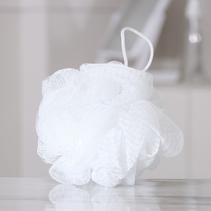 Мочалка для тела &laquo;Шар&raquo;, 30 гр, цвет белый