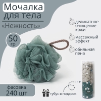 Мочалка для тела Доляна «Нежность», 50 гр, тубус в подарок, цвет МИКС Мочалка для тела Доляна «Нежность», 50 гр, тубус в подарок, цвет МИКС