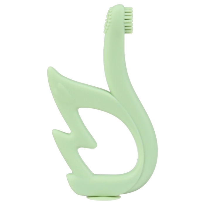 Прорезыватель - щеточка силиконовый «Лебедь», на присоске, цвет зелёный, Крошка Я Прорезыватель - щеточка силиконовый «Лебедь», на присоске, цвет зелёный, Крошка Я