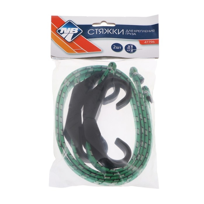 Резинка для крепления багажа Nova Bright, 80 см, пластиковые крючки, набор 2 шт Резинка для крепления багажа Nova Bright, 80 см, пластиковые крючки, набор 2 шт