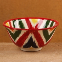 Пиала чайная Риштанская керамика "Атлас" большая, разноцветная, 11 см Пиала чайная Риштанская керамика "Атлас" большая, разноцветная, 11 см