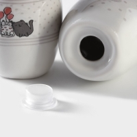 Набор для специй Доляна &laquo;Уютные коты&raquo;, 3 предмета: солонка 80 мл, перечница 80 мл, подставка