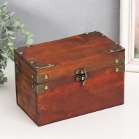 Шкатулка дерево сундучок "С уголками" набор 2 шт 15х9х7,5 20х11,5х13 см