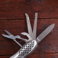 Нож швейцарский "Походный" 12в1 рукоять перфорированная Нож швейцарский "Походный" 12в1 рукоять перфорированная