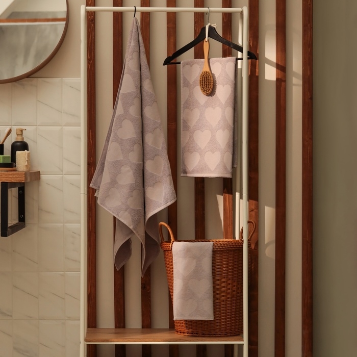 Полотенце махровое Love Life Полотенце махровое Love Life "Hearts" 30*50 см, светло-розовый, 100% хл, 450 гр/м2