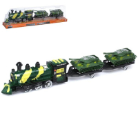 Паровоз инерционный «Военный», с танками, цвета МИКС Паровоз инерционный «Военный», с танками, цвета МИКС