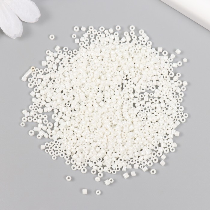 Бисер стекло 12/0 Бисер стекло 12/0 "Ультрабелый" металлик 450 гр