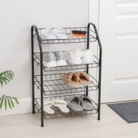 Полка для обуви разборная, 4 яруса, 46×28×70 см, цвет чёрный Полка для обуви разборная, 4 яруса, 46×28×70 см, цвет чёрный