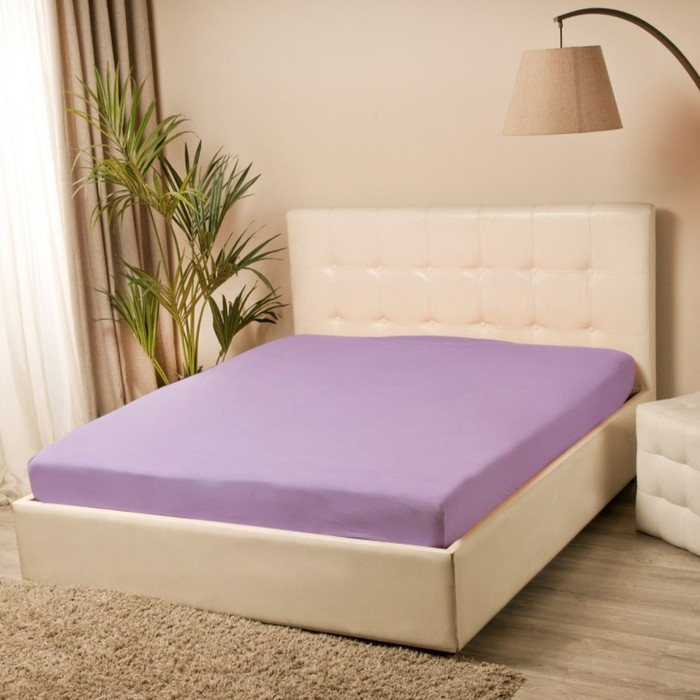 Простыня на резинке &laquo;Купу-купу&raquo;, 120х200х20 см, сиреневый, трикотаж