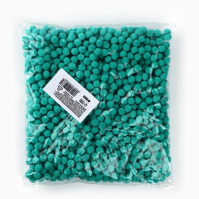 Набор текстильных деталей для декора. Помпоны для творчества &laquo;Зелёные&raquo;, 55 гр