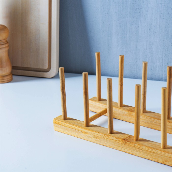 Подставка для разделочных досок и крышек, 26&times;10,5 см, 5 мест, бамбук